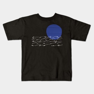 Abstract sunset sunrise 3 blue Kids T-Shirt